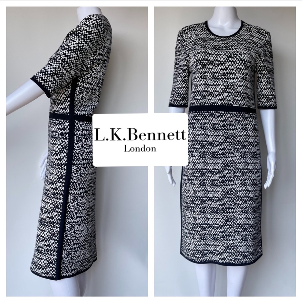 LK Bennett Black and White Patterned Dress